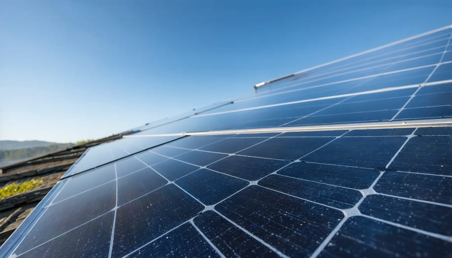 Homeowners meeting with solar consultant in living room discussing installation and financing